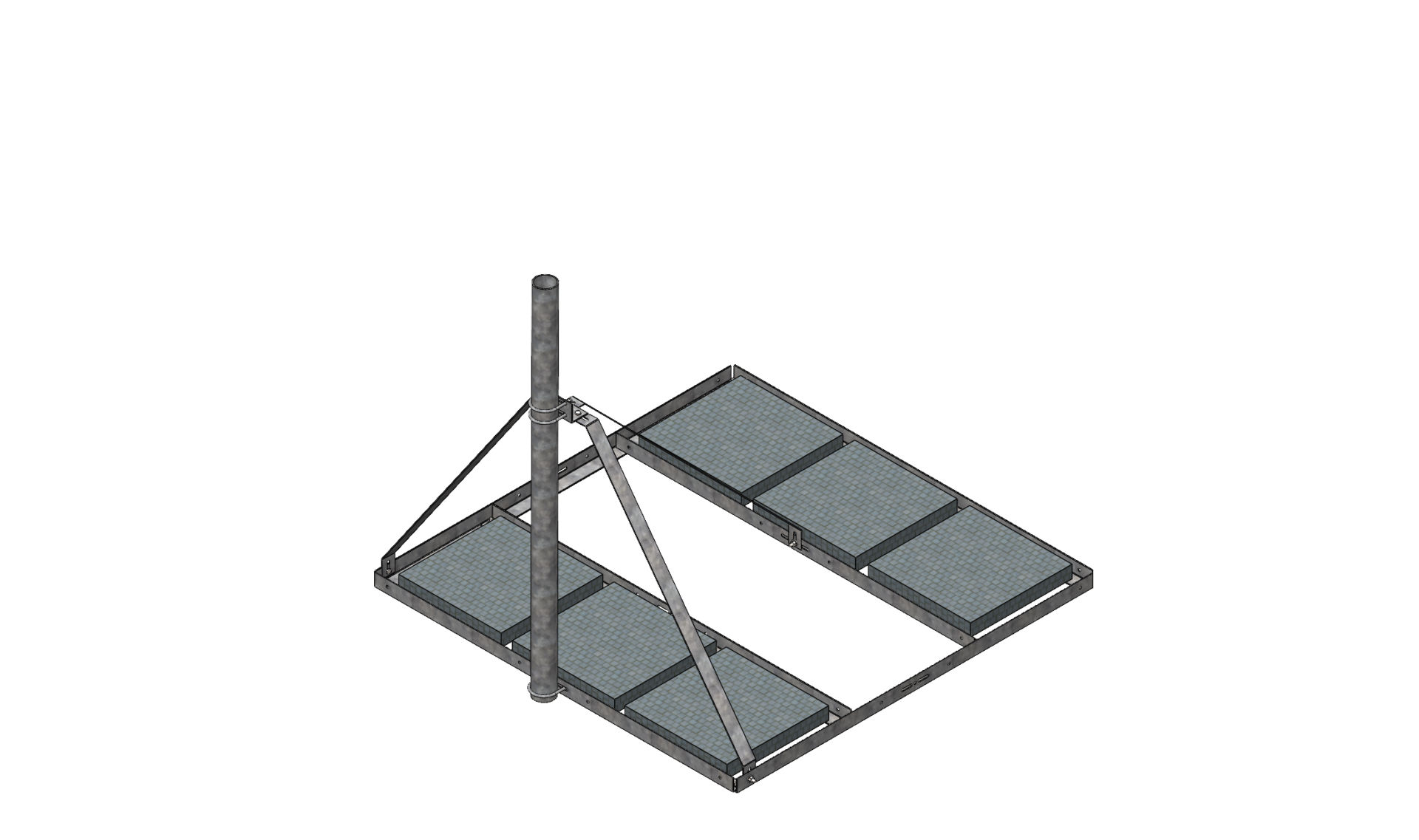 7ft x 7ft Non-Penetrating Ballast Mount HD 4.5″ OD x 7ft Mount Pipe