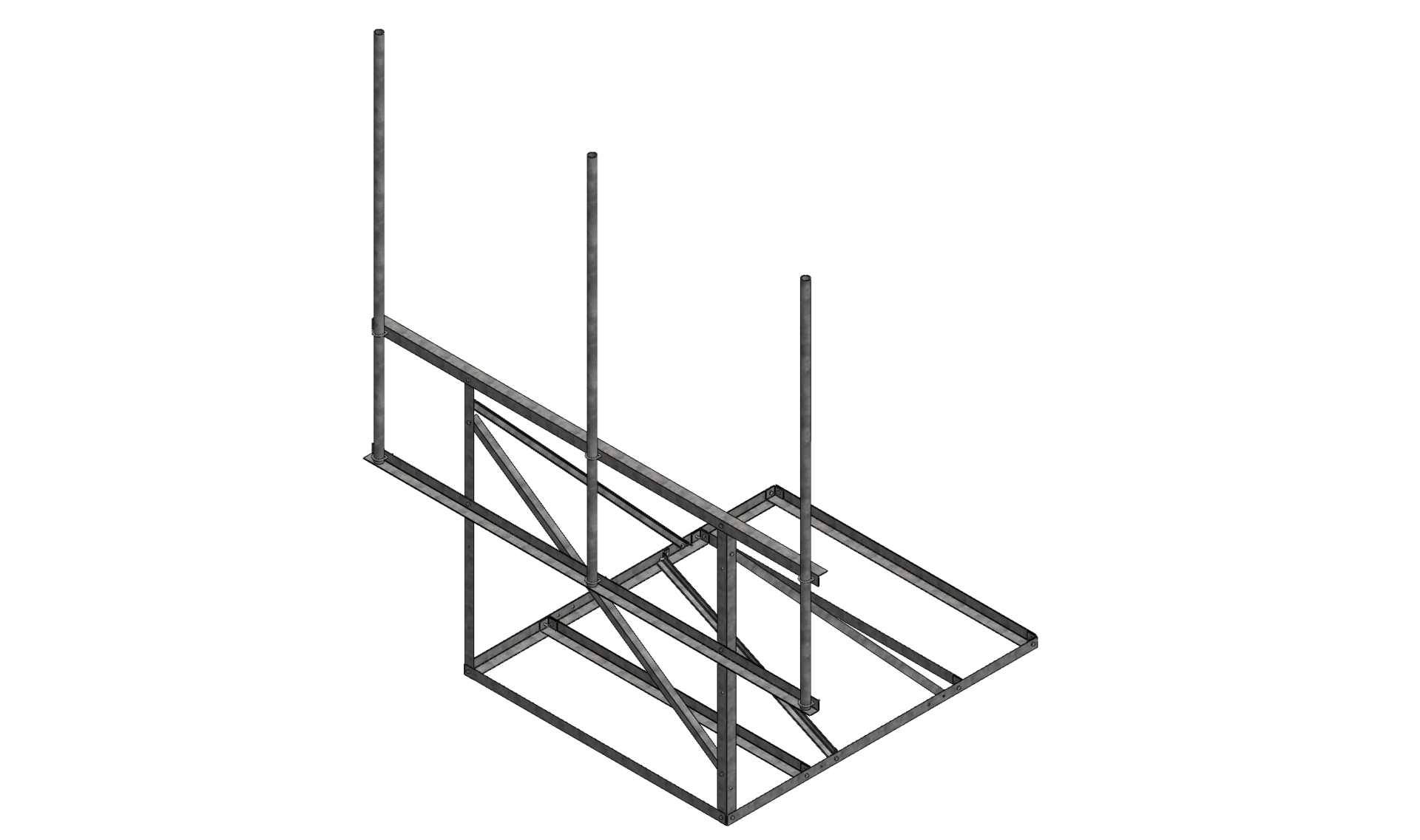 HD 84″ x 100″ Ballast Mount with (3) 2 3/8″ x 10ft Pipes
