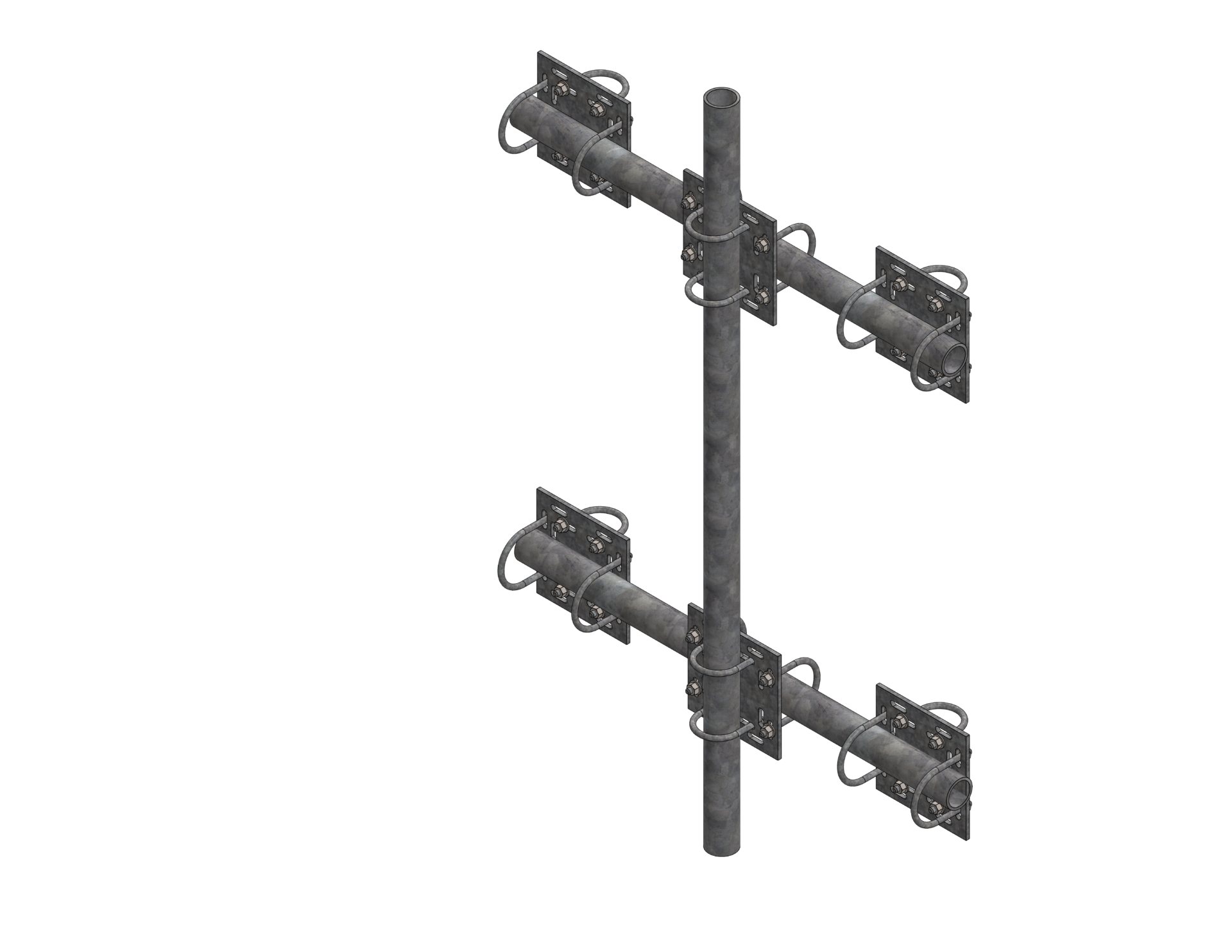 Heavy Duty Single Pipe Antenna Flush Mount Includes 4″ OD x 7ft Mount Pipe Leg Mount Style